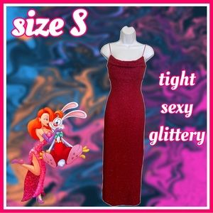 sparkly sexy Jessica rabbit-esque tight hot pink FORMAL/ PROM DRESS size S
